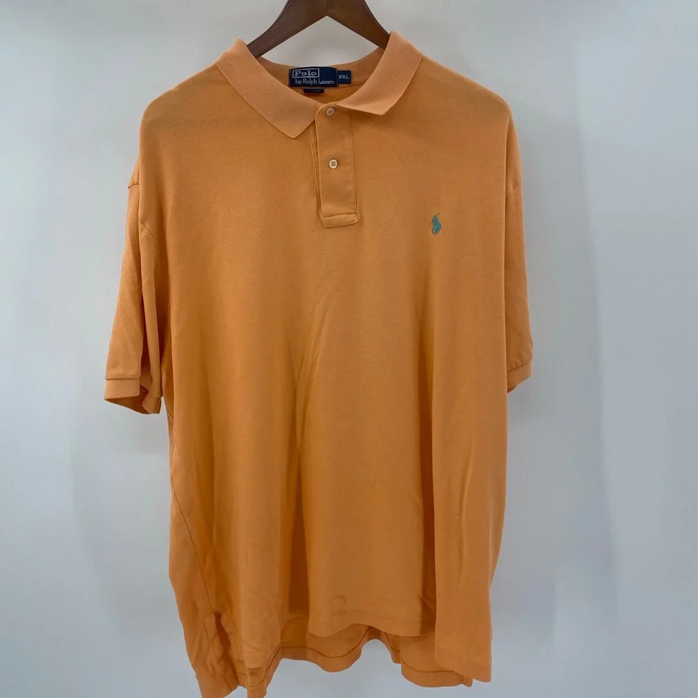 Polo Ralph Lauren Polo Shirt Mens XXL Orange Short Sleeve Cotton Pique Preppy